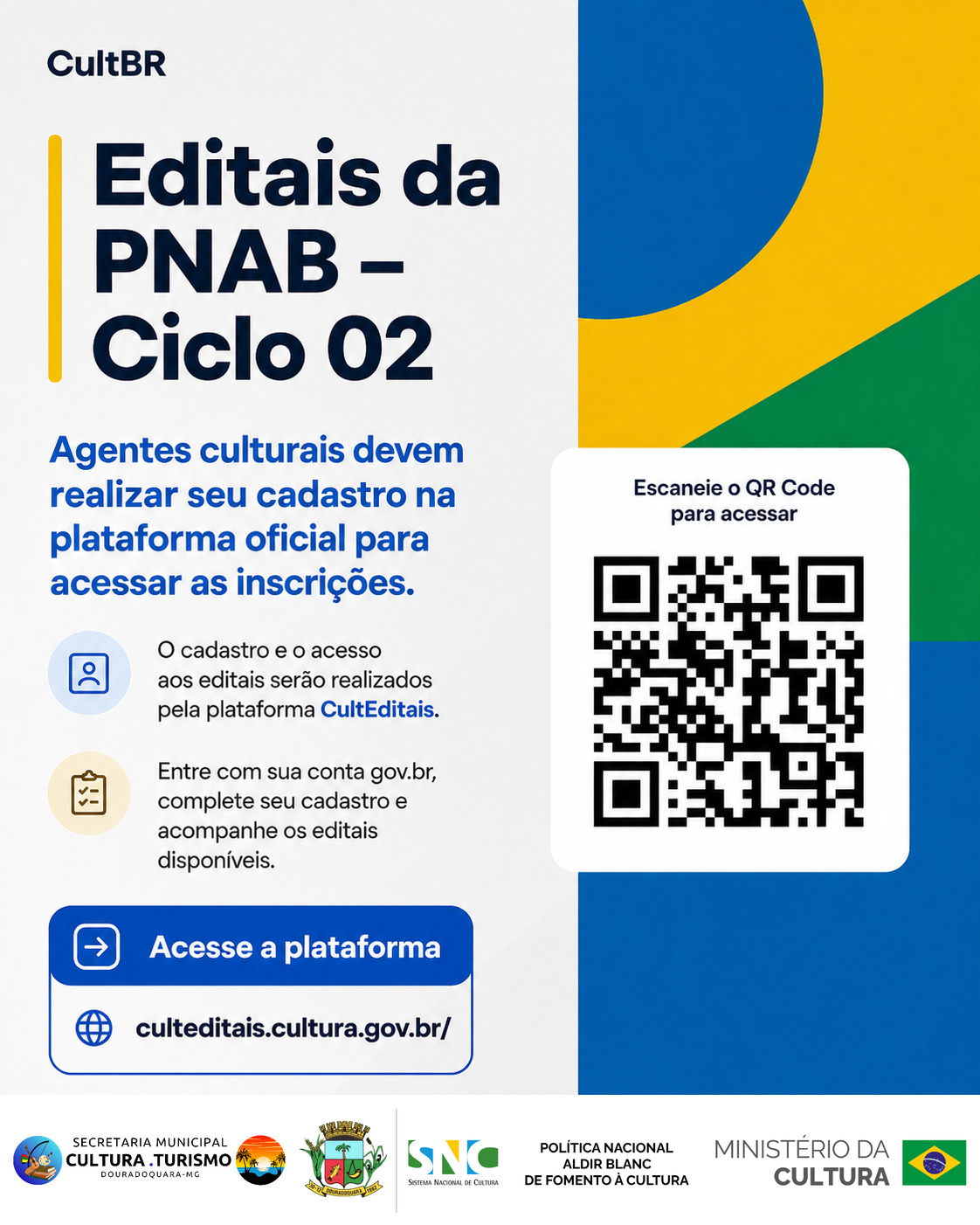 EDITAIS ABERTOS – PNAB CICLO 02 | DOURADOQUARA/MG